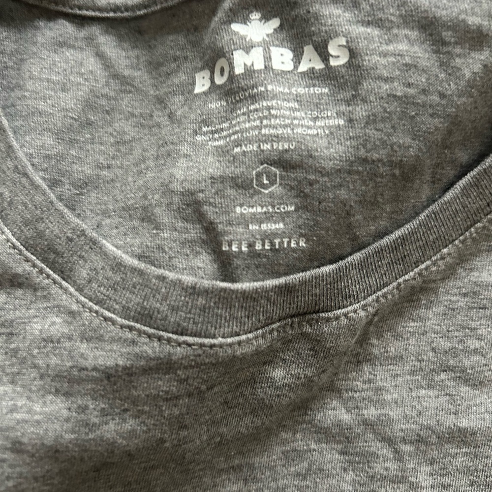Bombas Gray Short Sleeve Tee Classic Crew